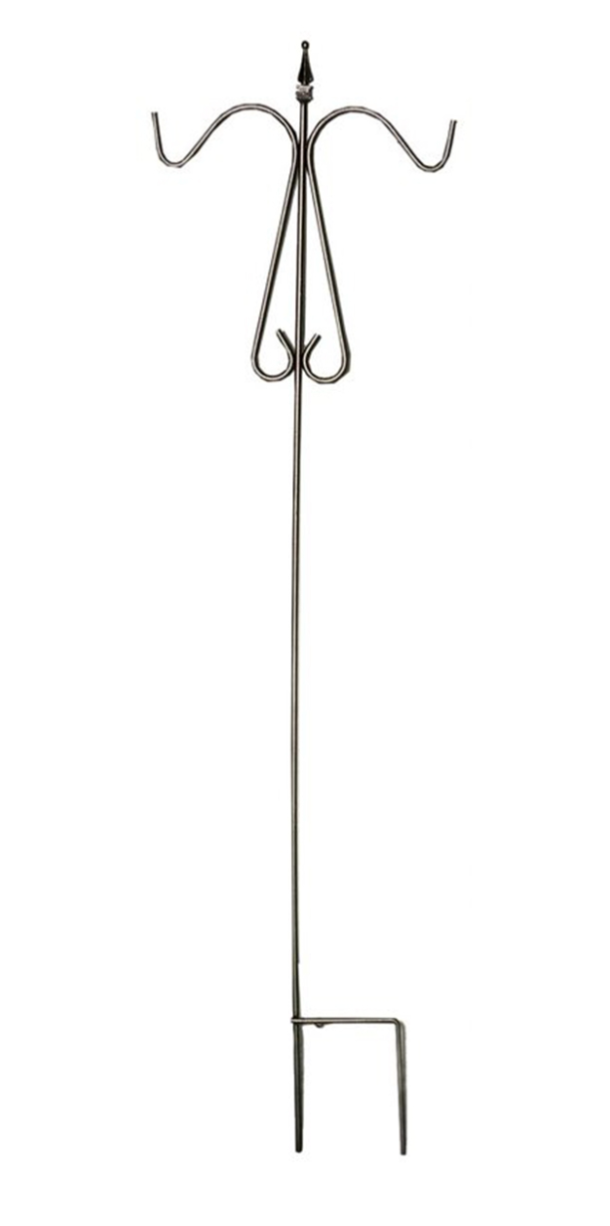 Garden Shepherd Hook Double Deluxe 84in Black
