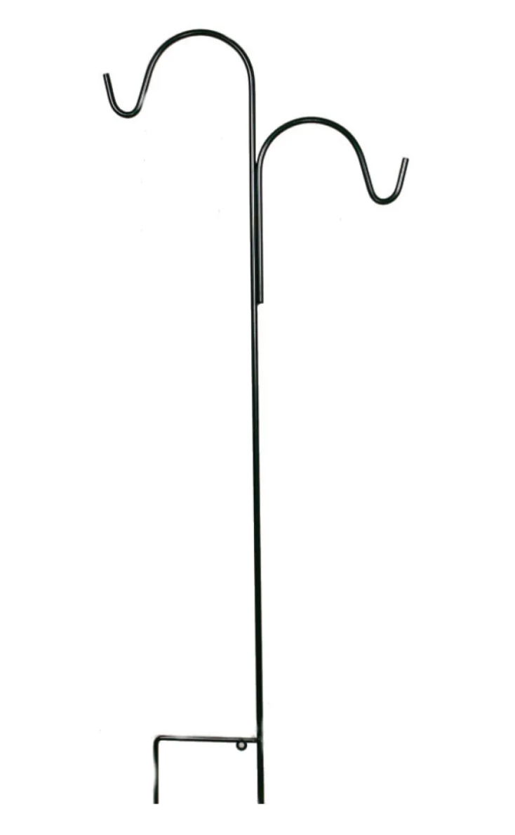 Garden Shepherd Hook Double Offset 84in Black