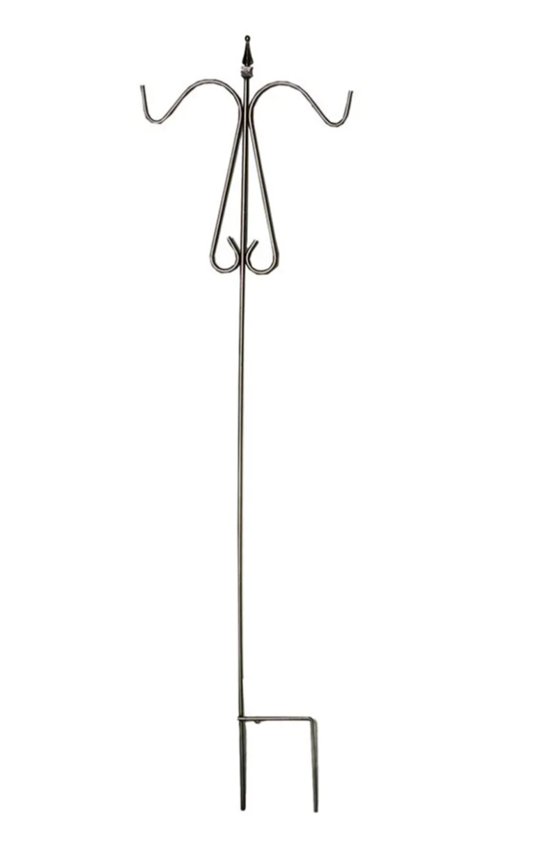 Garden Shepherd Hook Double Deluxe 84in Black