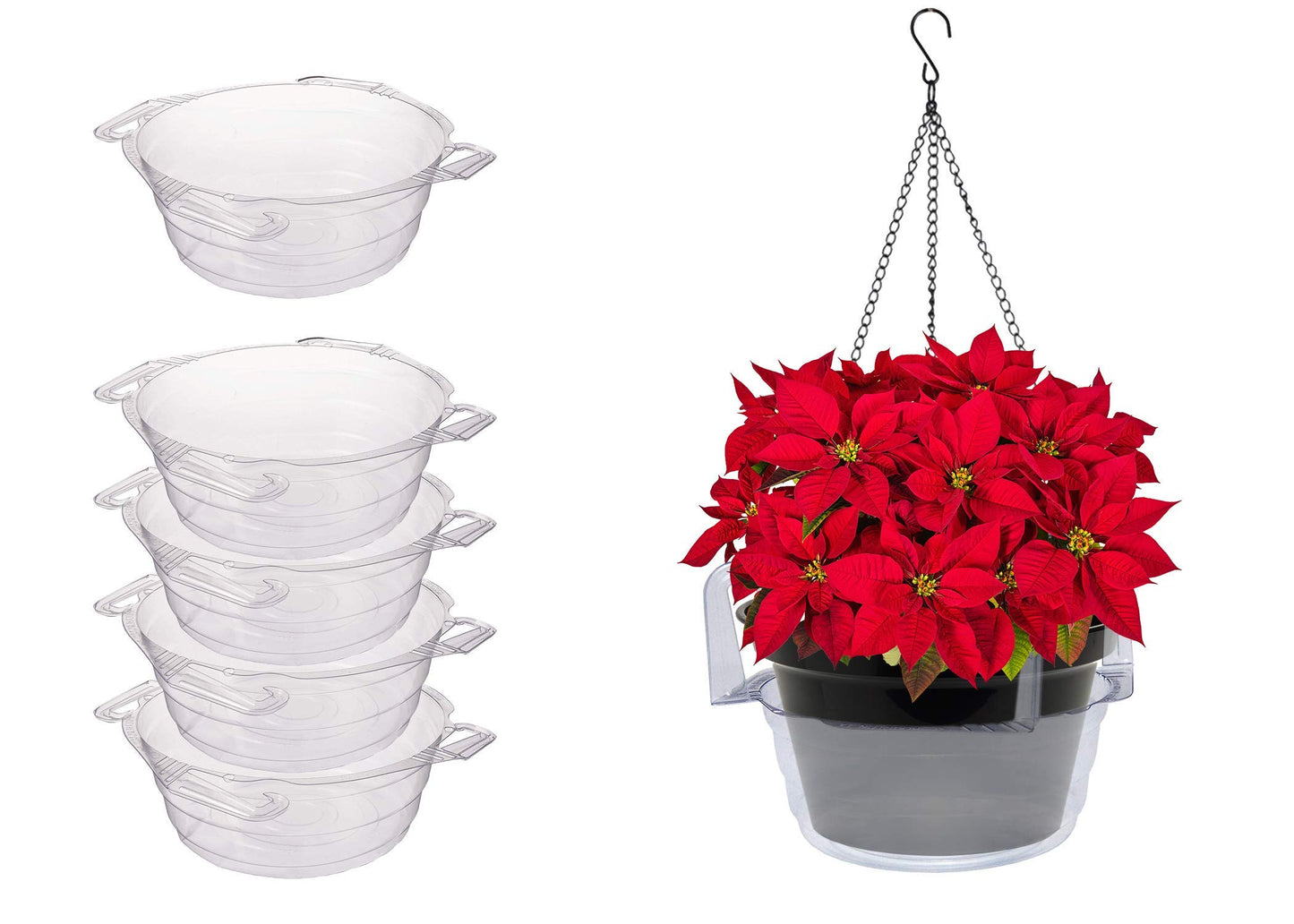 Hanging Basket Drip Clear Pans