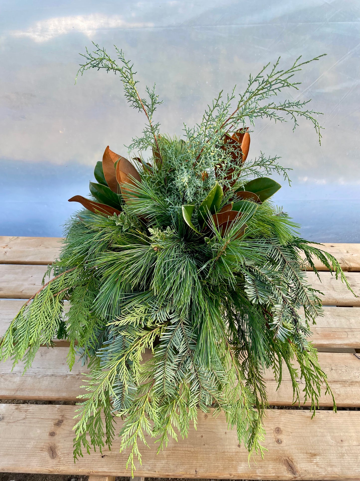 Winter Porch Planter Fancy Greens