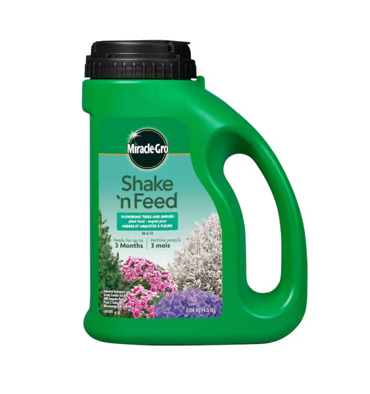 Miracle-Gro Shake N Feed Flowering Trees & Shrubs Plant Food.