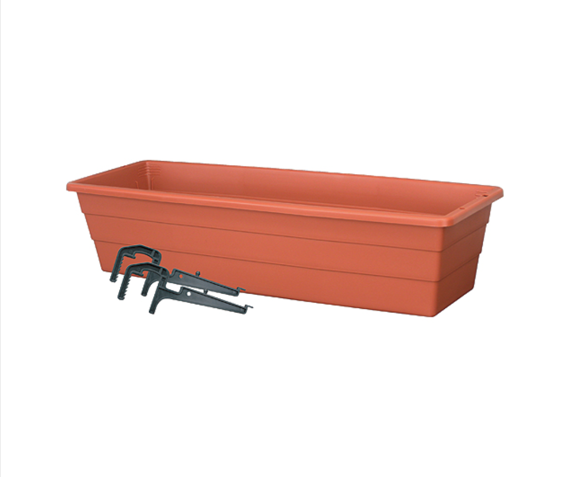 Futura Window Box Planter Plastic With Brackets