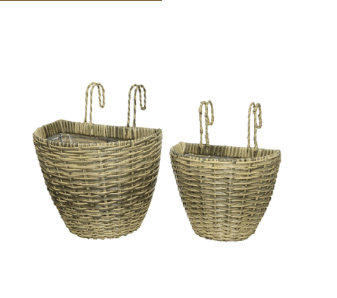 2Pc Camille Polyrattan Hanging Balcony Planter Set