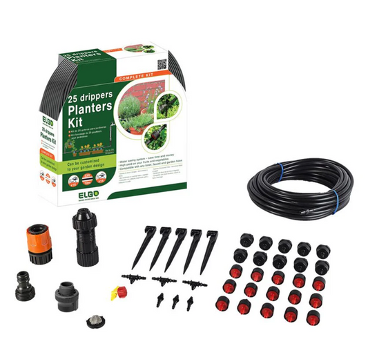 Drip Irrigation Kit for Planters 25 Drippers 33'