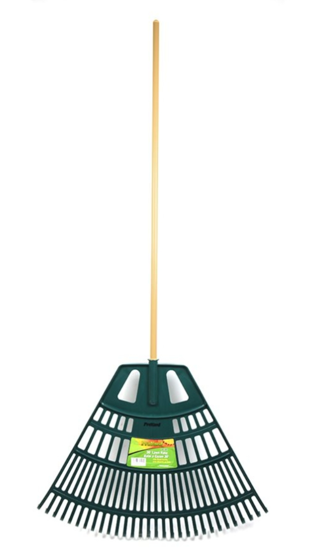 Lawn & Leaf Rake 30in Plastic Head 30-Tine 47in Wood Handle