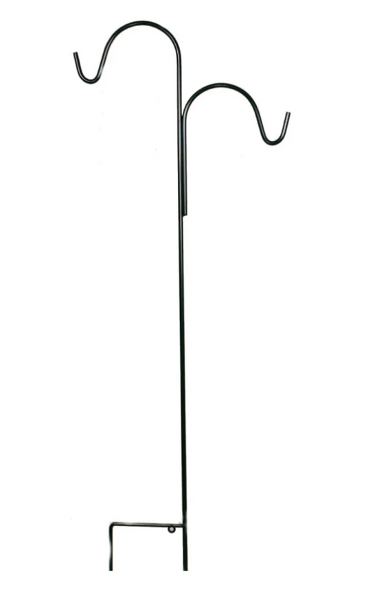 Garden Shepherd Hook Double Offset 84in Black