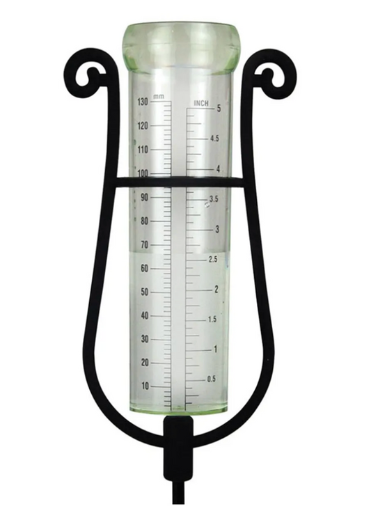 Rain Gauge with Stake Decorative Metal